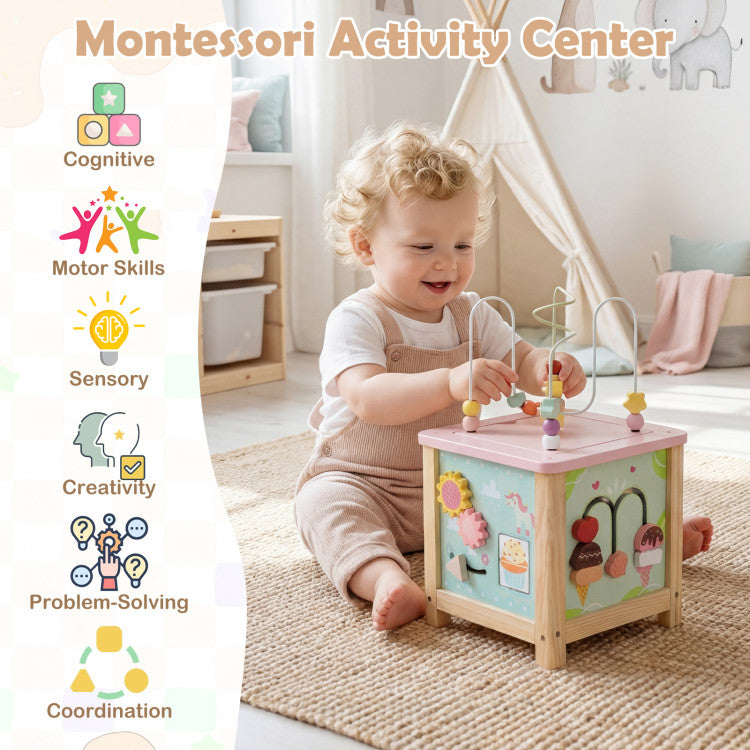Dessert Wooden Activity Cube for Toddlers
