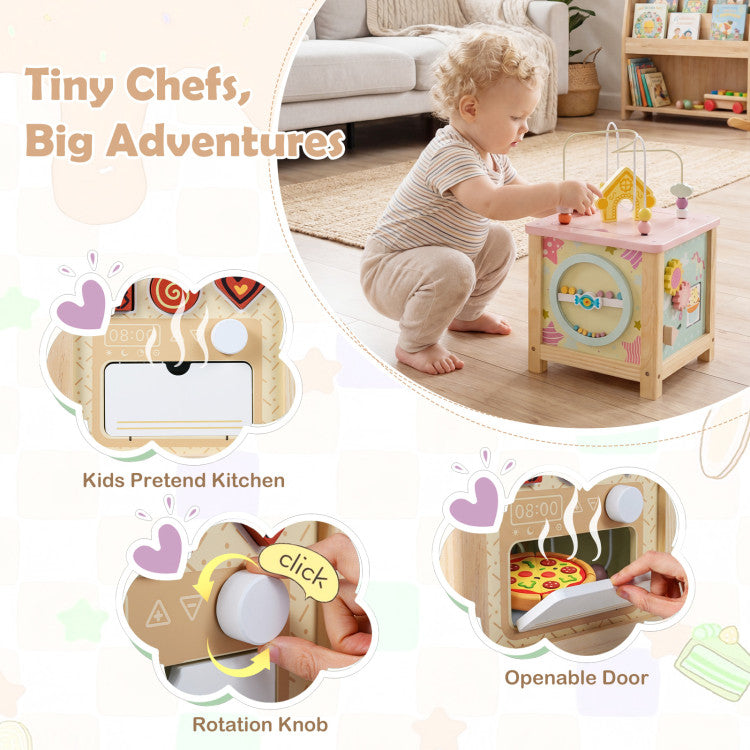 Dessert Wooden Activity Cube for Toddlers