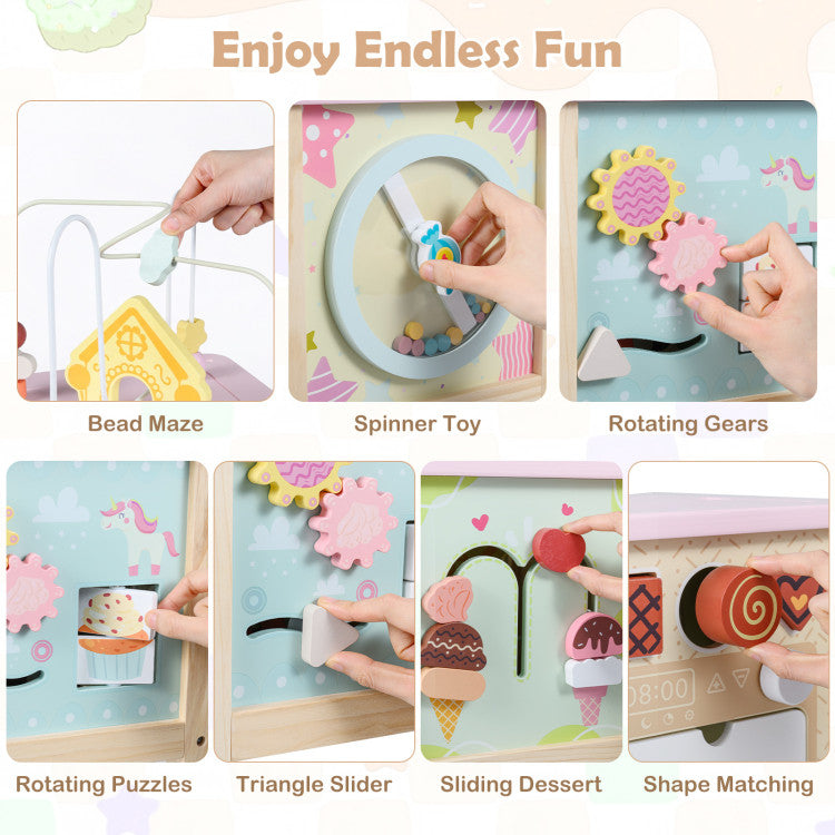 Dessert Wooden Activity Cube for Toddlers