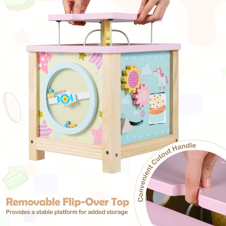 Dessert Wooden Activity Cube for Toddlers