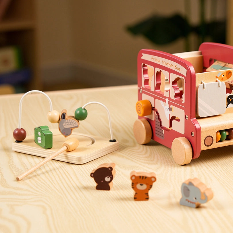 8-in-1 Wooden Animal Bus