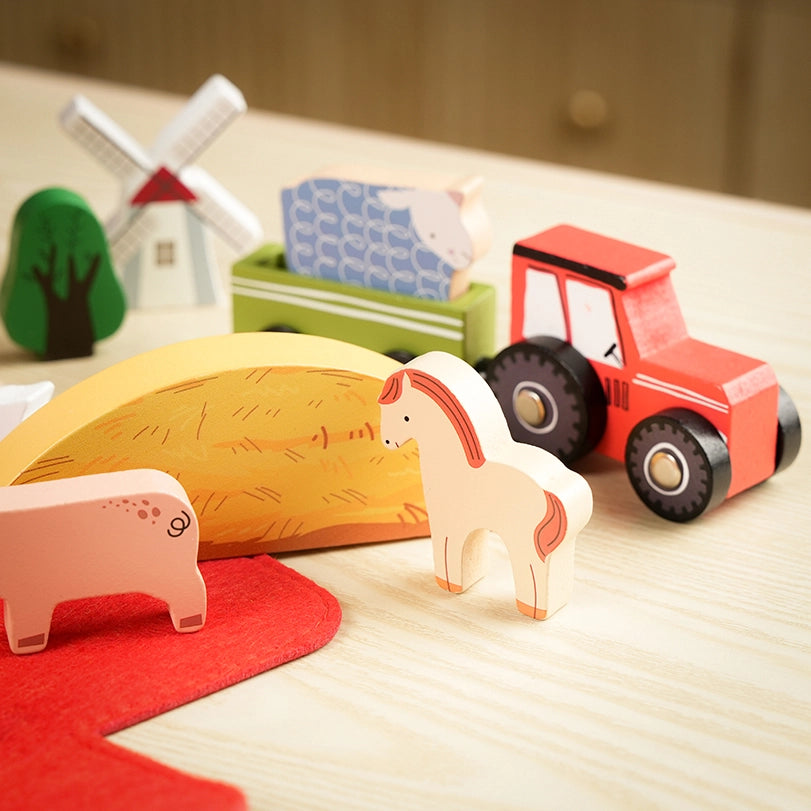 Montessori Wooden Farm Playset