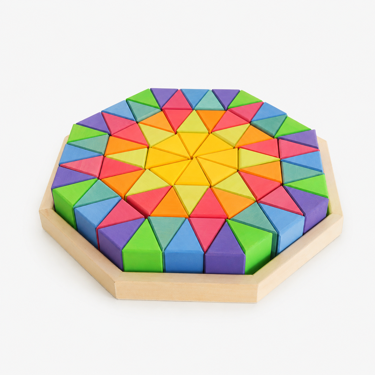 72 Pcs Large Octagonal Wooden Block Puzzle Set