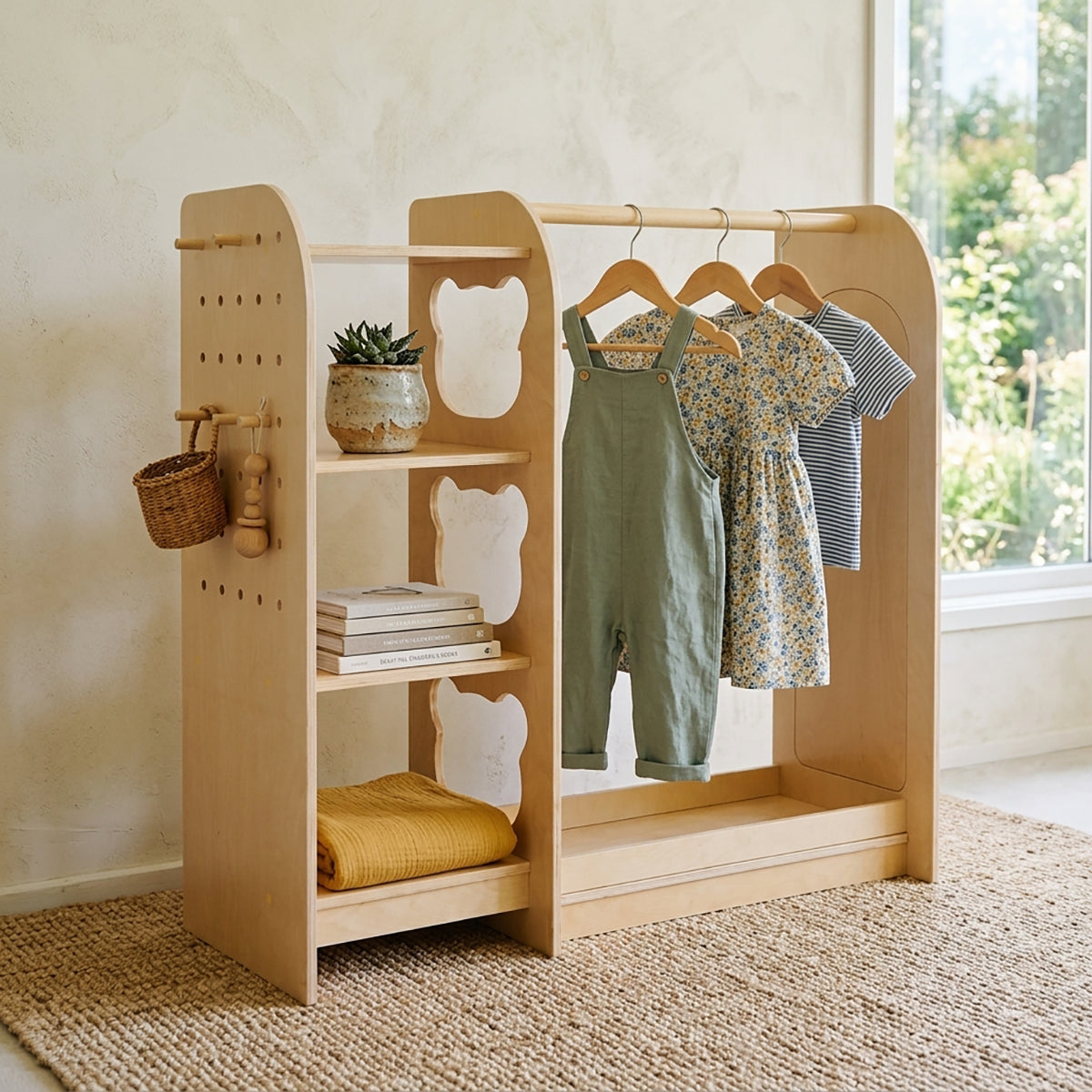 Kids Storage Wardrobe with Mirror