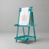 Hicooo wooden folding double-sided children's art easel with magnetic whiteboard, chalkboard, paper roll, and paint supplies on storage trays.
