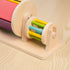 hicooo wooden roller toy - side angle view showing colorful bars and smooth natural wood frame