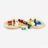 Hicooo 33-piece wooden train set with tracks, magnetic trains, city vehicles, character figures, trees, house and traffic signs