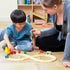 Indoor parent-child play with wooden train track toy set