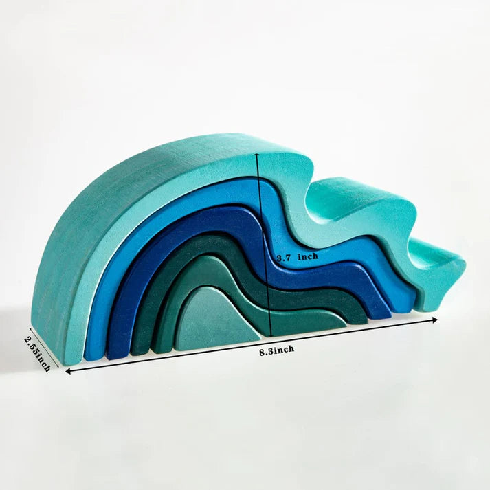 Wooden Water Wave Stacking Blocks
