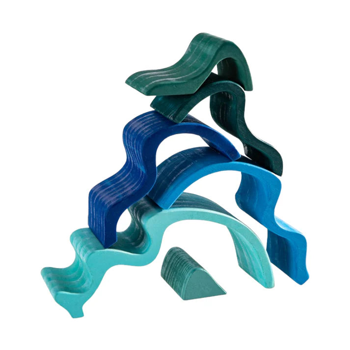 Wooden Water Wave Stacking Blocks