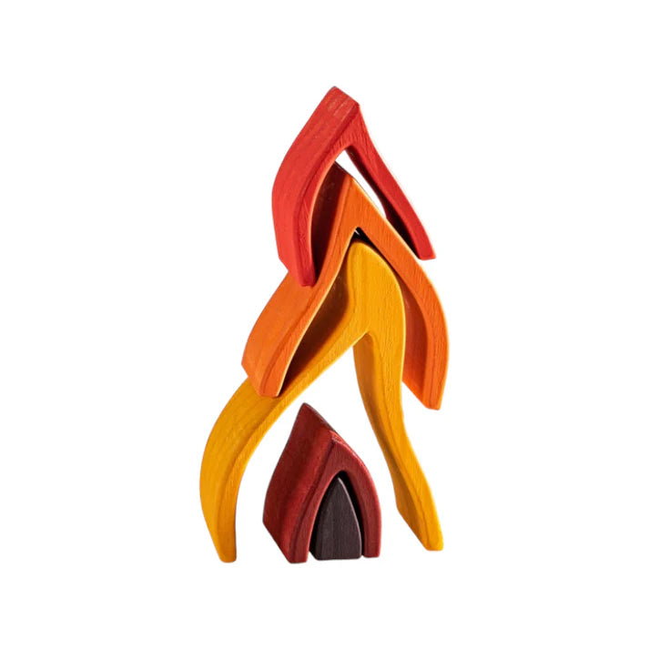 5 Pieces Pine Wood Fire Stacking Blocks