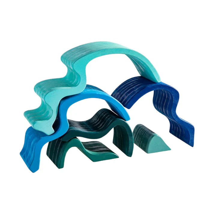 Wooden Water Wave Stacking Blocks