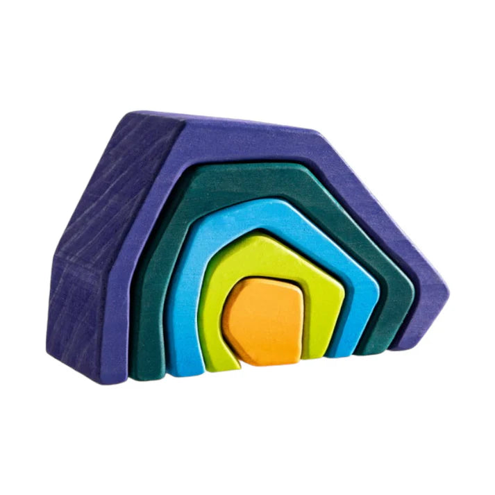 5PCS Wooden Stone Cave Stacking Toy