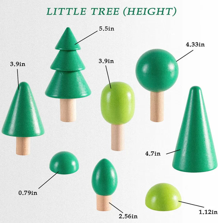 8-Piece Waldorf Wooden Forest & Tree Play Set