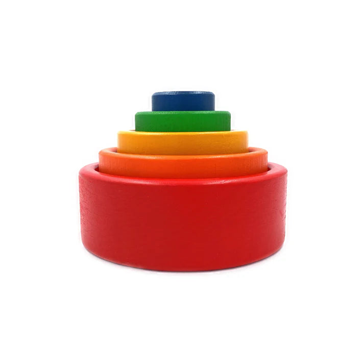5-Piece Montessori Wooden Nesting & Stacking Bowls