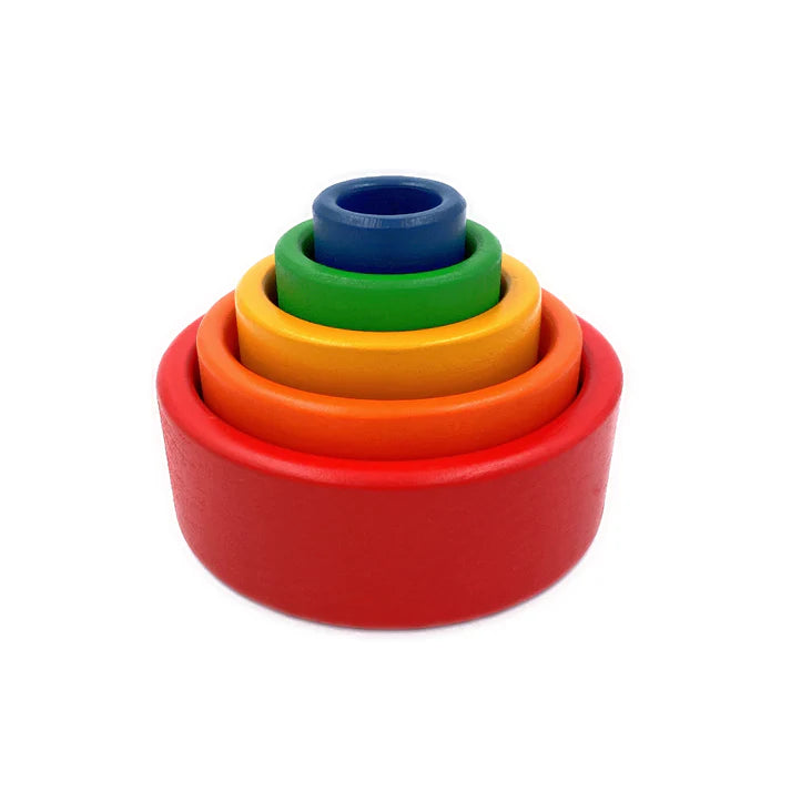 5-Piece Montessori Wooden Nesting & Stacking Bowls