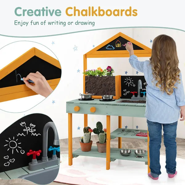 Kids Outdoor Mud Kitchen with Transparent Root Viewer