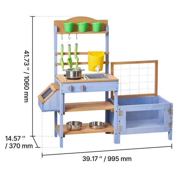 Wooden Outdoor Mud Kitchen & Nature Exploration Station