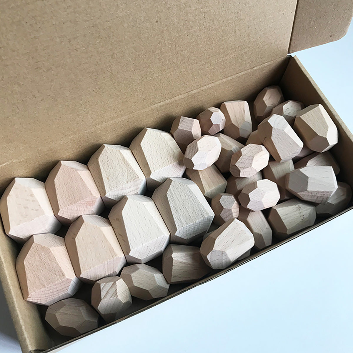 36 PCS Wooden Stone Stacking Blocks