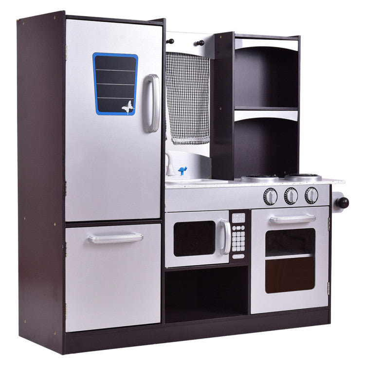 Modern Pretend Cooking Wooden Play Kitchen Set for Kids