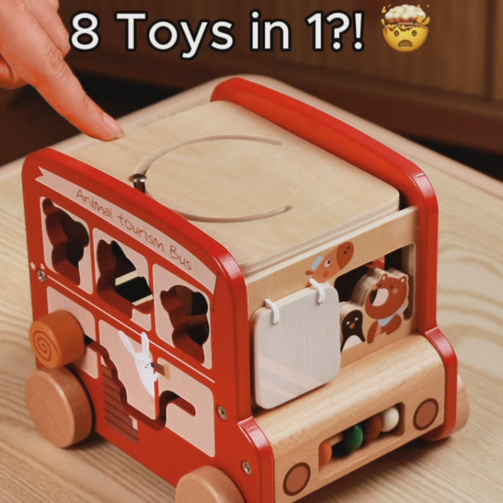 8-in-1 Wooden Animal Bus