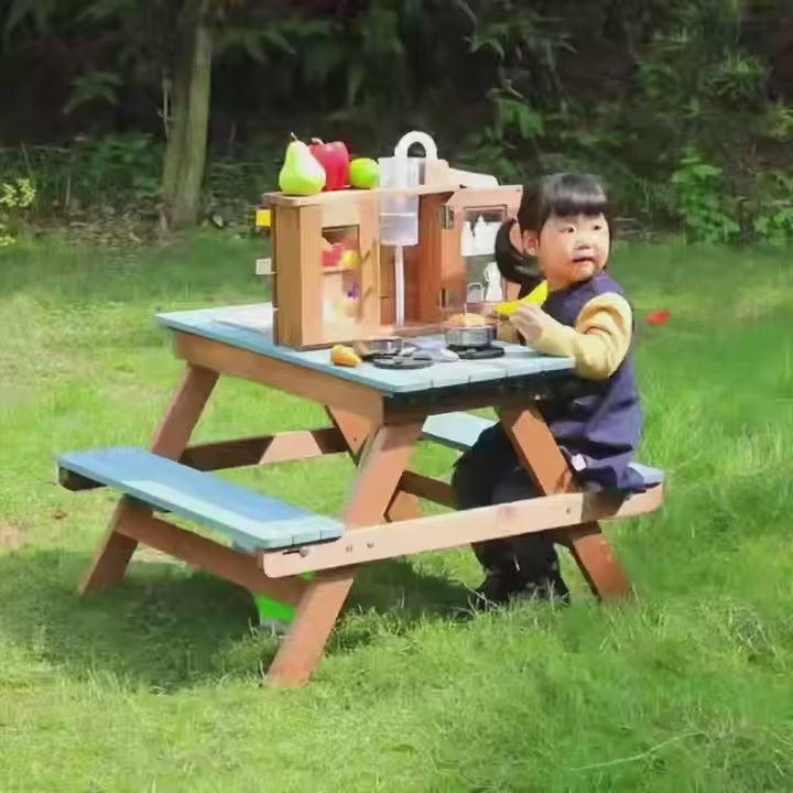 Wooden Outdoor Activity Table Mud Kitchen