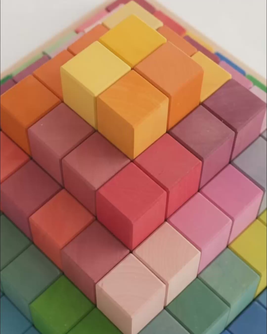 Rainbow Stepped Pyramid Wooden Building Blocks