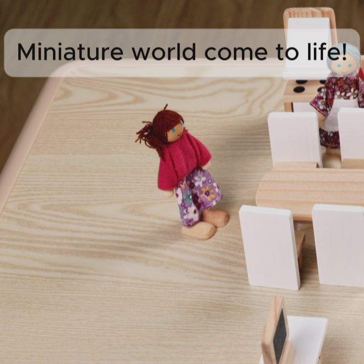 Wooden Dollhouse Furniture Set