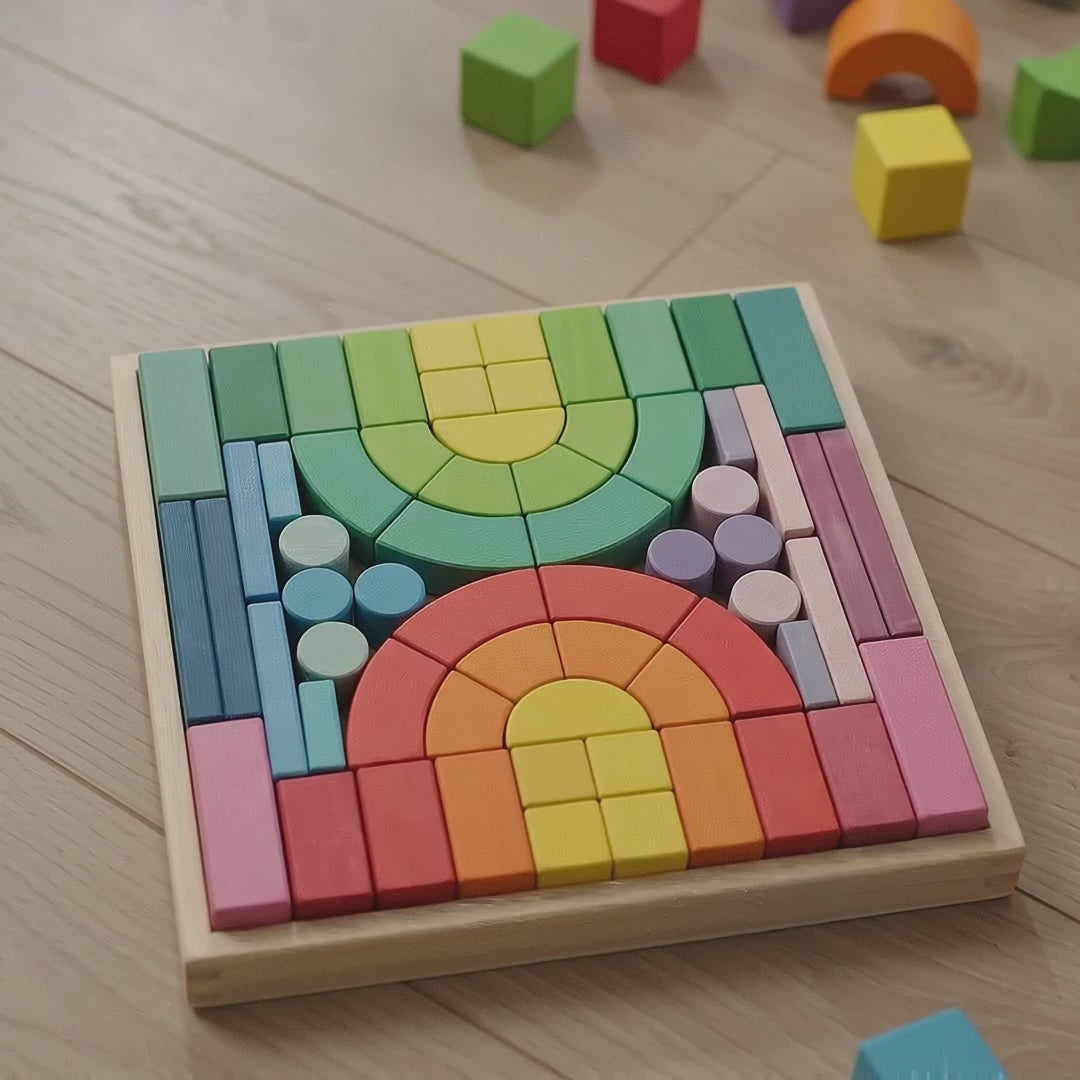 Extra Large Romanesque Wooden Building Blocks Set
