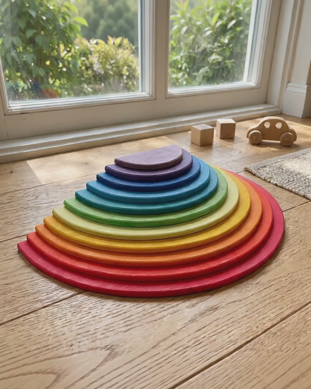 Wooden Rainbow Semicircle Stacker