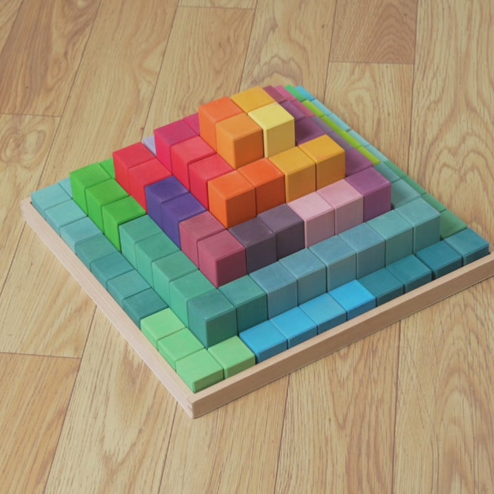 Rainbow Stepped Pyramid Wooden Building Blocks