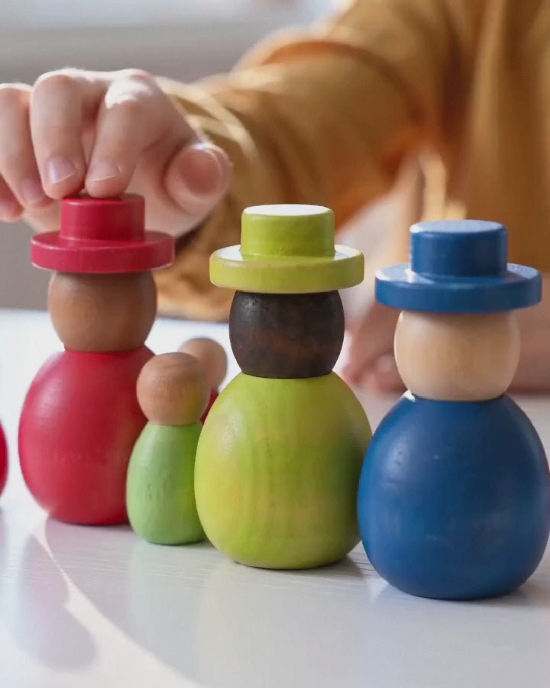 12-Piece Diverse Wooden Peg Dolls Set