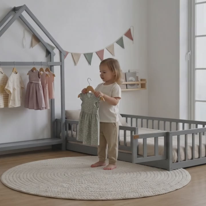 Montessori Toddler Transition Bed with House Headboard