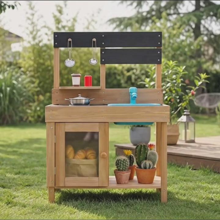 Outdoor Wooden Mud Kitchen