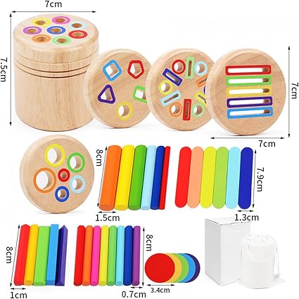Rainbow Wooden Color Sorting Activity Set