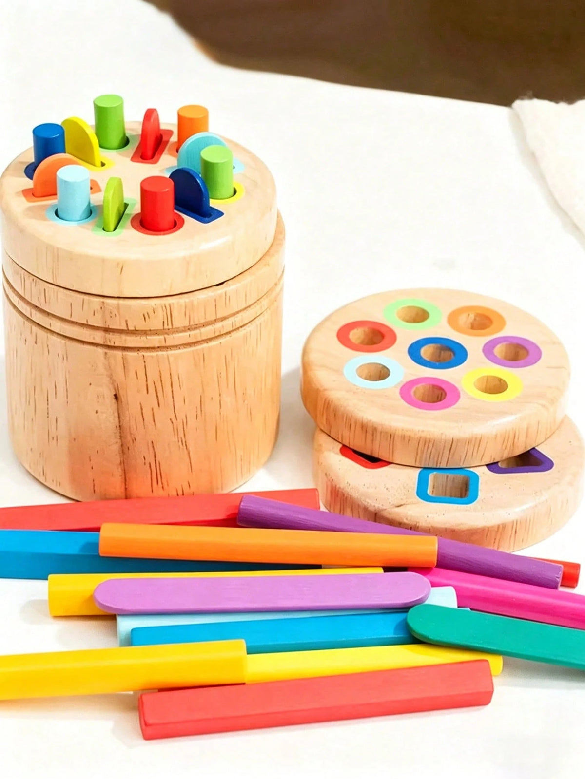 Rainbow Wooden Color Sorting Activity Set