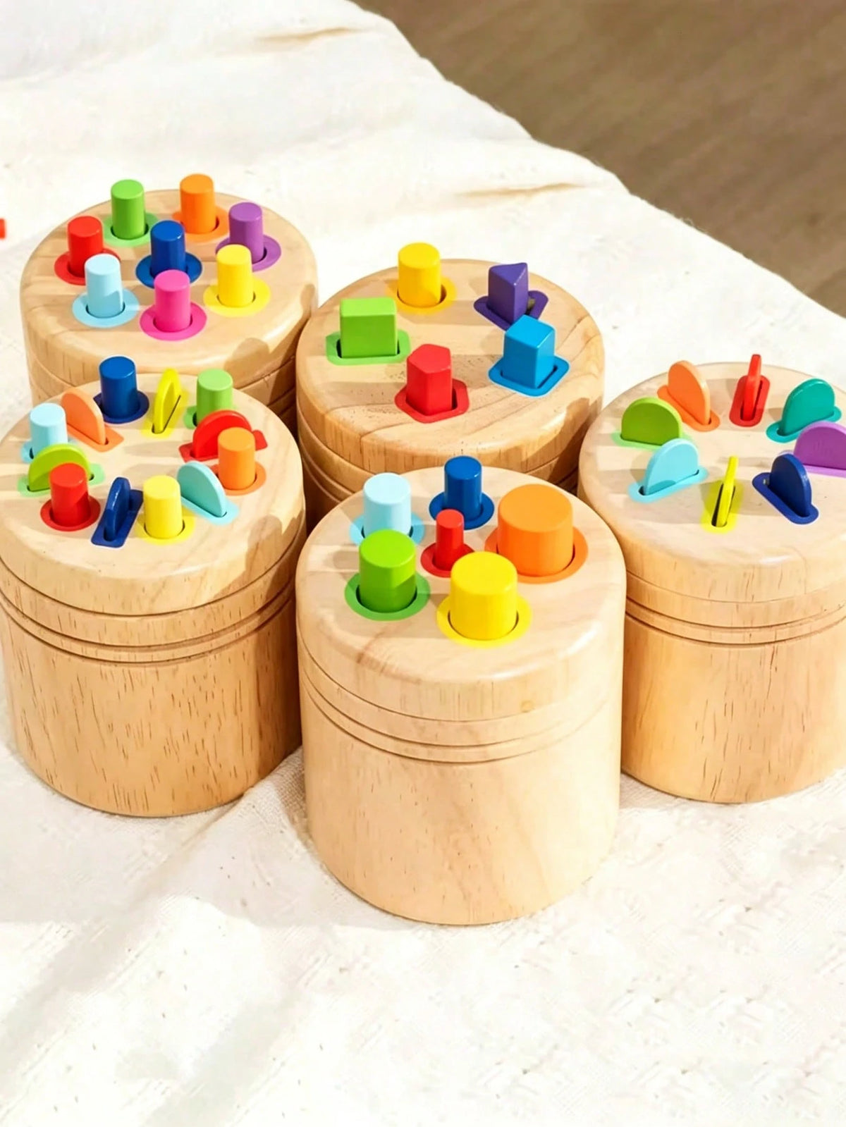 Rainbow Wooden Color Sorting Activity Set