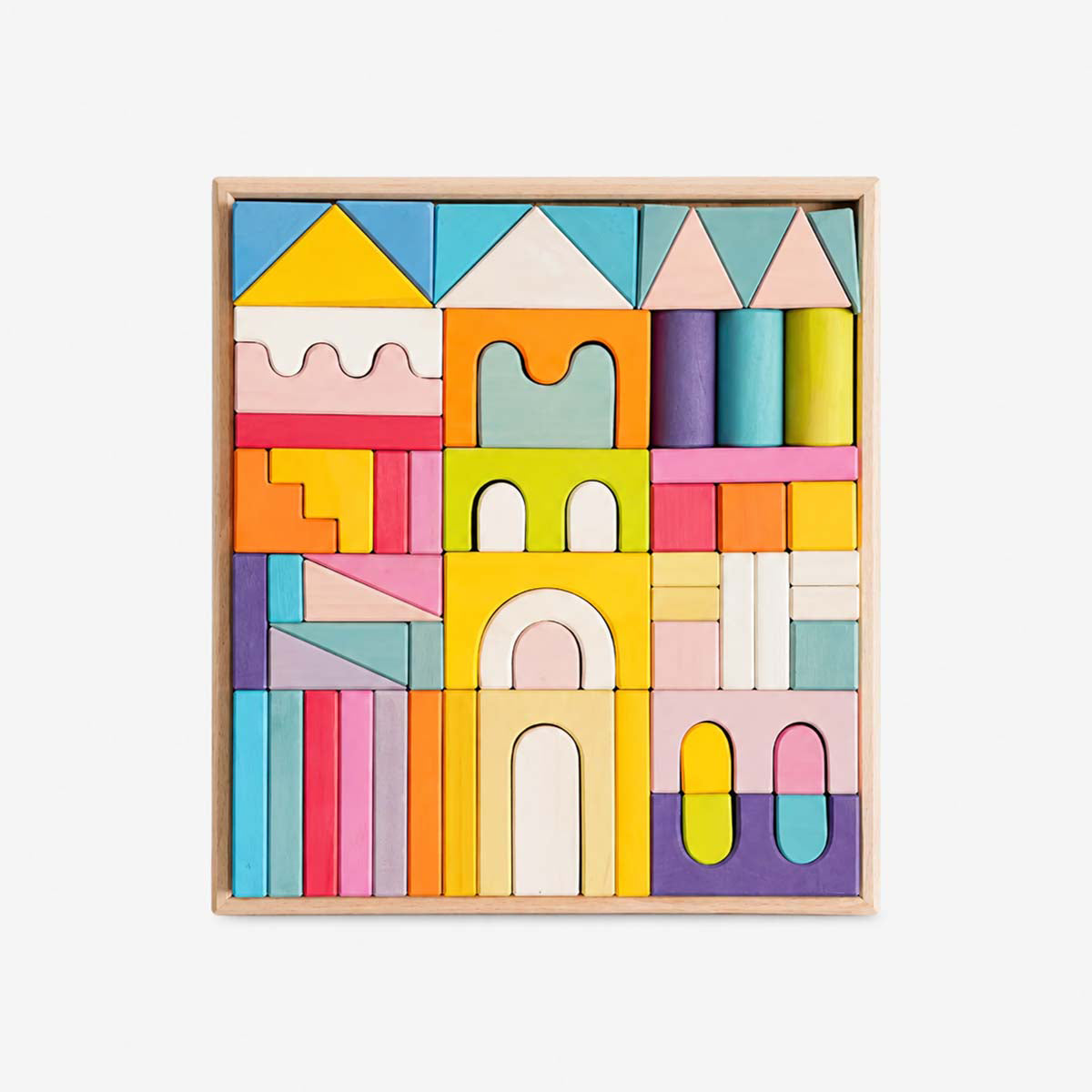 62 Pcs Extra Large Wooden Castle Building Blocks Set