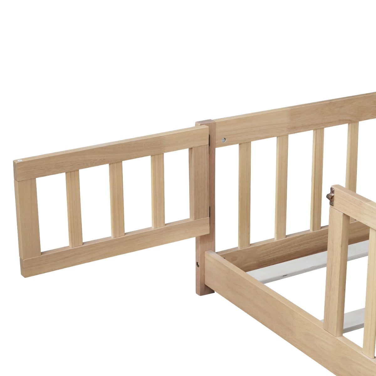 Wooden baby gate on a white background