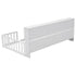 White wooden crib and bassinet frame set shown at an angle on a plain white background.