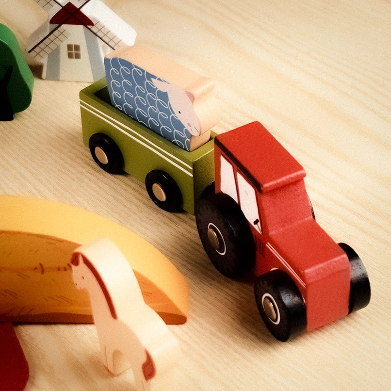 Montessori Wooden Farm Playset