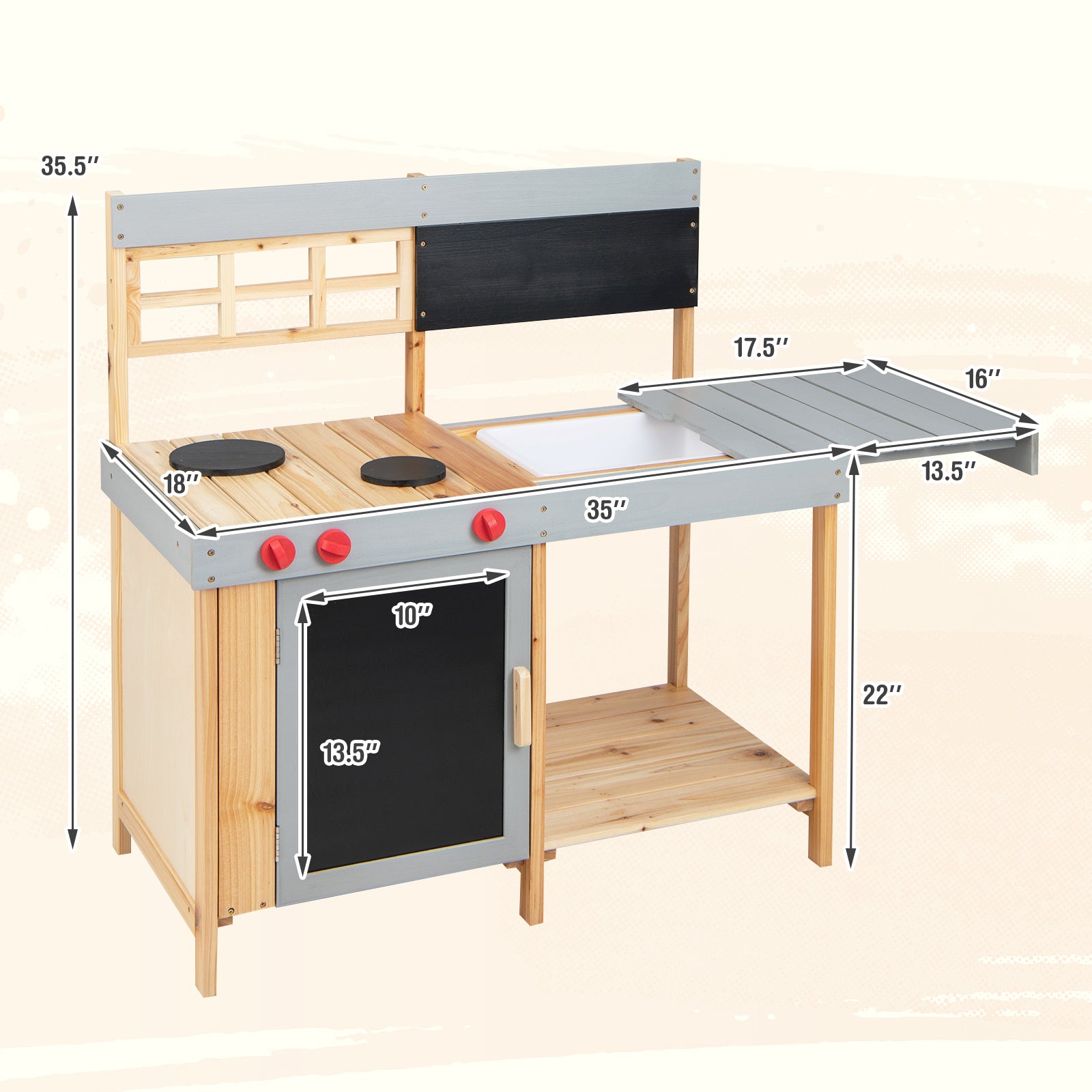 Outdoor Mud Kitchen with Water Dispenser for Kids