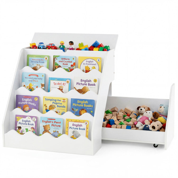 Montessori Kids Bookshelf and Toy Organizer