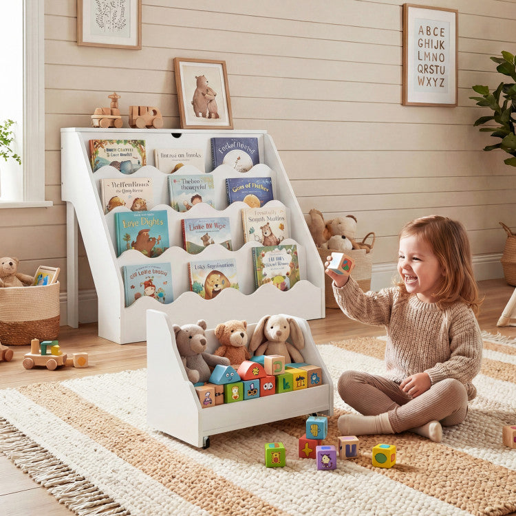 Montessori Kids Bookshelf and Toy Organizer