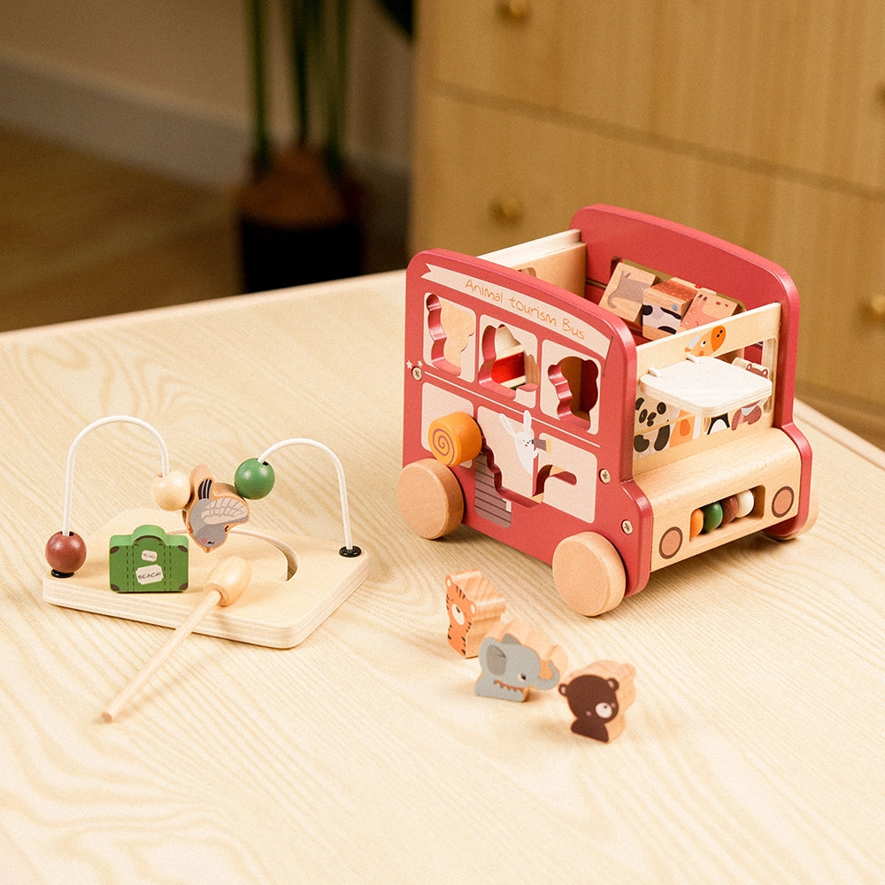 8-in-1 Wooden Animal Bus