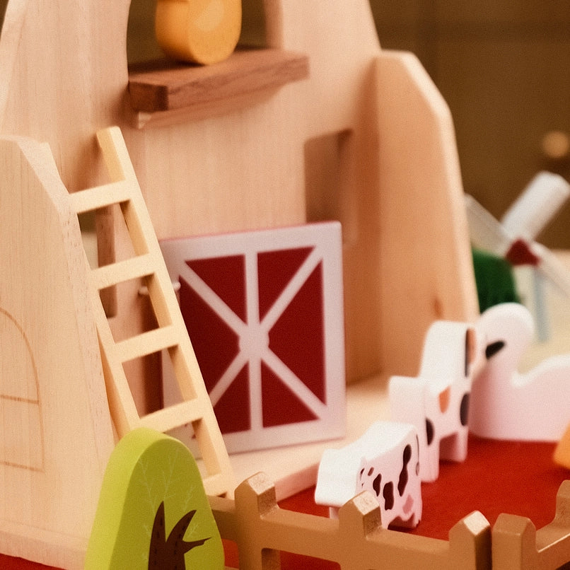 Montessori Wooden Farm Playset