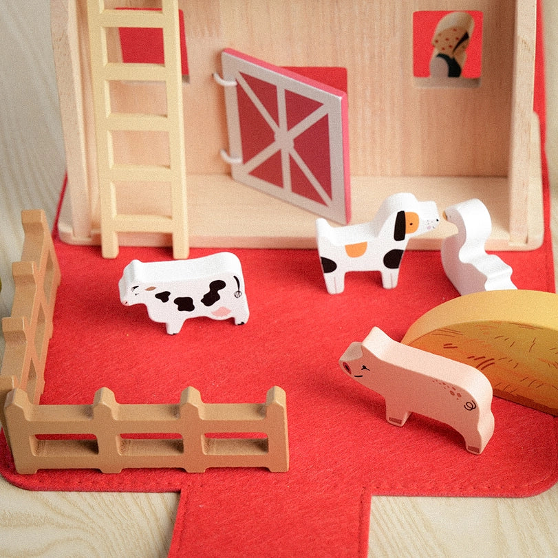 Montessori Wooden Farm Playset