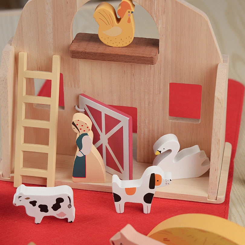 Montessori Wooden Farm Playset
