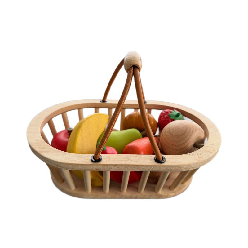 Wooden Fruit & Vegetable Basket Play Set