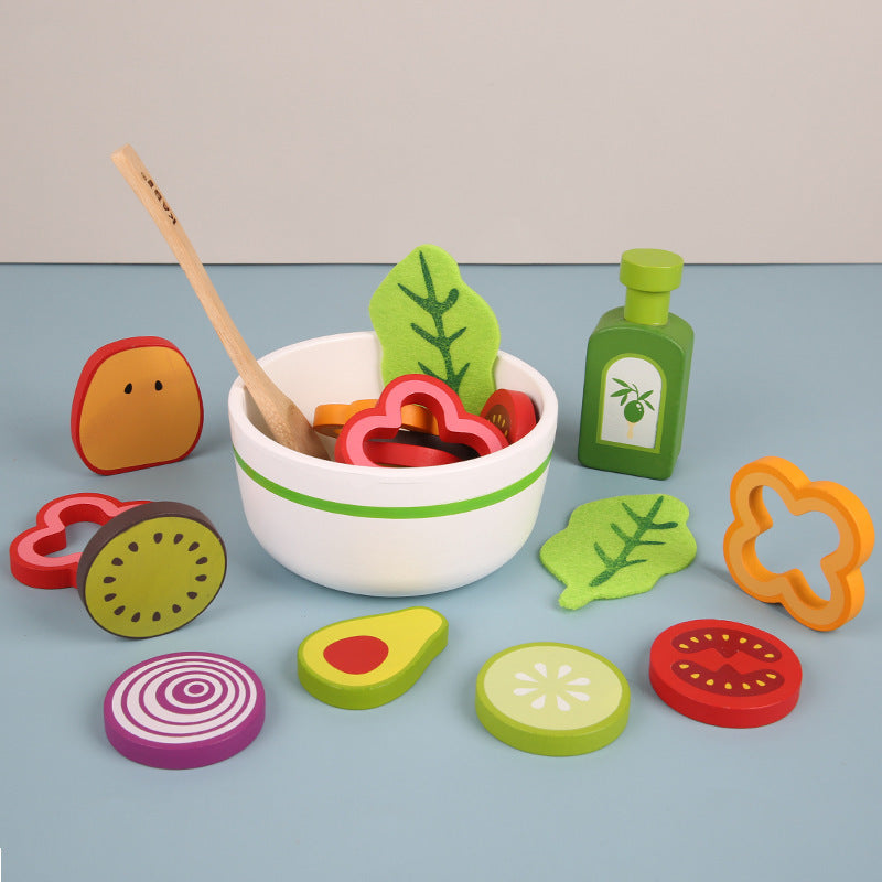Wooden Fruit & Vegetable Salad Play Set